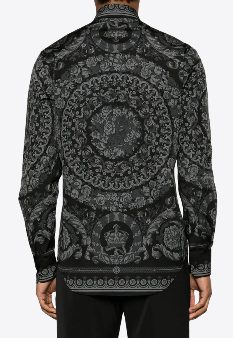 Versace Barocco Print Long-Sleeved Shirt 1008574 1A09757 5BC10 Black