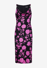 Versace Floral Print Sleeveless Midi Dress Multicolor 1008745 1A08907 5BB40