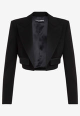 Spencer Cropped Wool Tuxedo Jacket