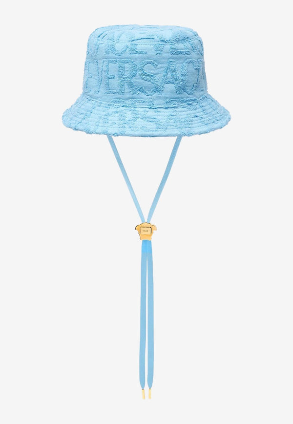 Versace Logo Jacquard Terry Bucket Hat Light Blue 1010262 1A07458 1VA90