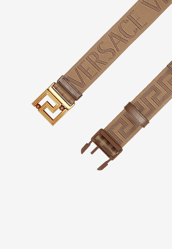 Versace Reversible Logo Jacquard Belt Brown 1010432 1A07552 2N24V