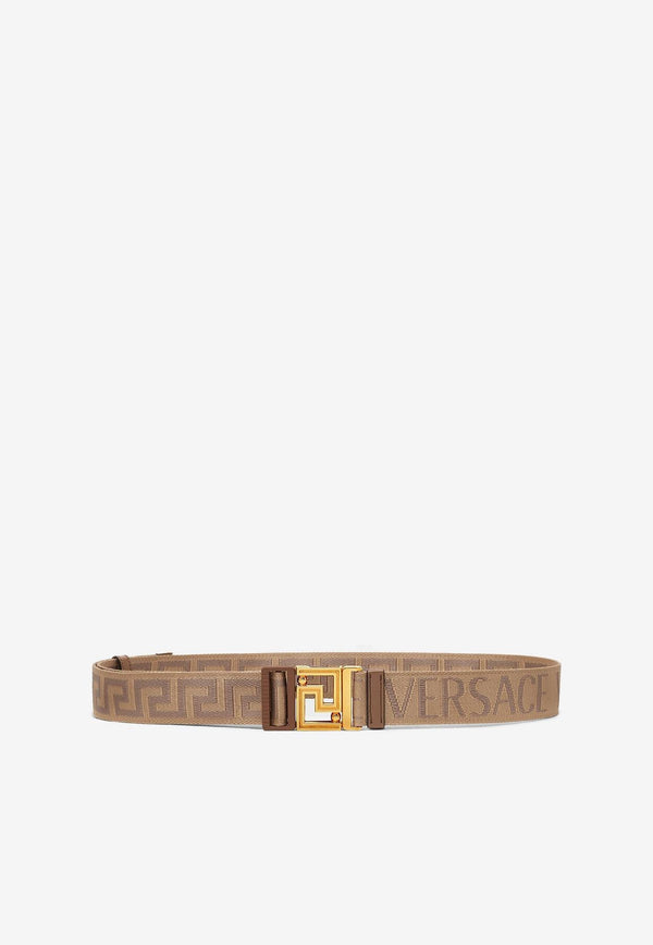 Versace Reversible Logo Jacquard Belt Brown 1010432 1A07552 2N24V