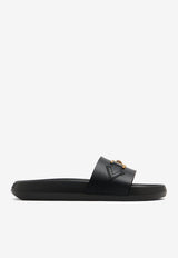 Versace Medusa Biggie Leather Slides Black 1010628 DV46G 1B00V