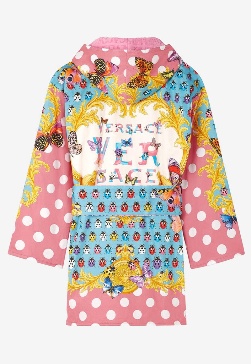 Versace Butterflies Print Short Bathrobe 1011459 1A08216 6P790 Multicolor