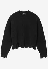 Versace Distressed Knitted Sweater Black 1012119 1A08746 1B000