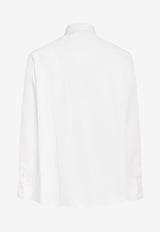 Versace Long-Sleeved Shirt with Leather Strap Detail White 1012146 1A08973 1W000