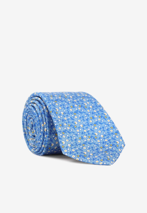 Floral Pattern Silk Tie