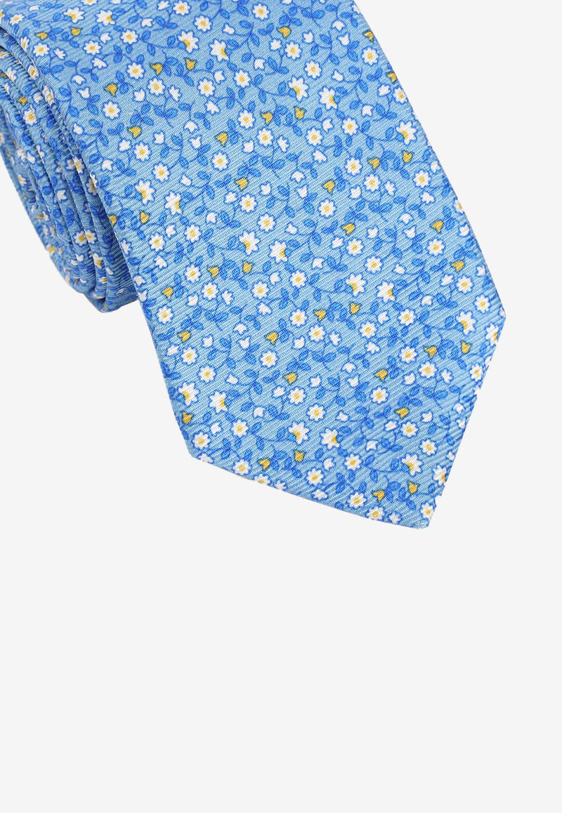 Floral Pattern Silk Tie