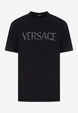 Versace Coccodrillo Logo Print Basic T-shirt Black 1012524 1A09040 1B000