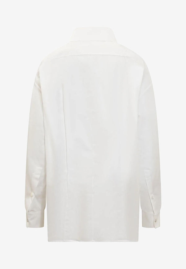 Versace Oversized Long-Sleeved Shirt White 1012533 1A01816 1W000