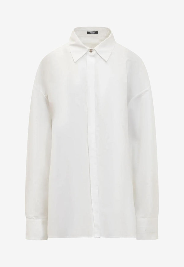 Versace Oversized Long-Sleeved Shirt White 1012533 1A01816 1W000