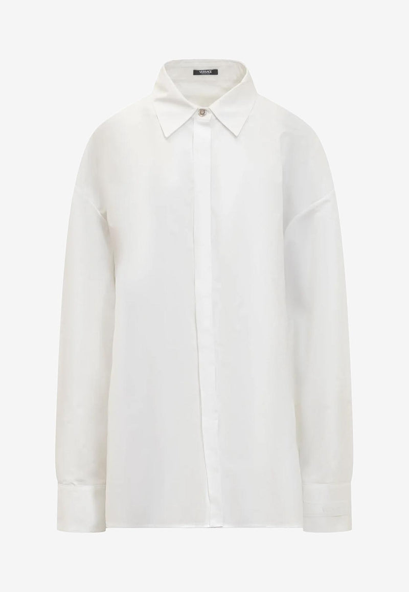 Versace Oversized Long-Sleeved Shirt White 1012533 1A01816 1W000