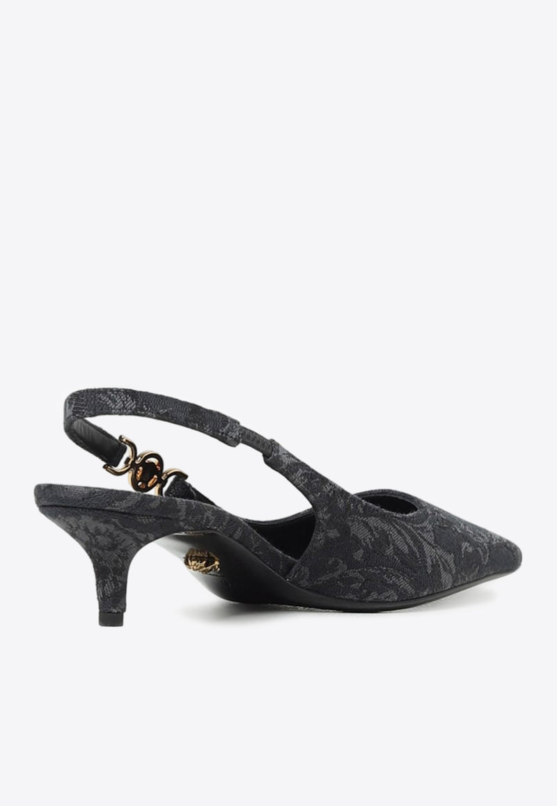 Versace 40 Barocco Slingback Pumps 1012579 1A09371 1B00V Black