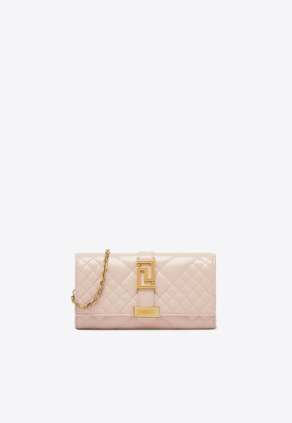 Versace Greca Goddess Clutch in Quilted Leather 1012818 1A08186 1PF5V Pink