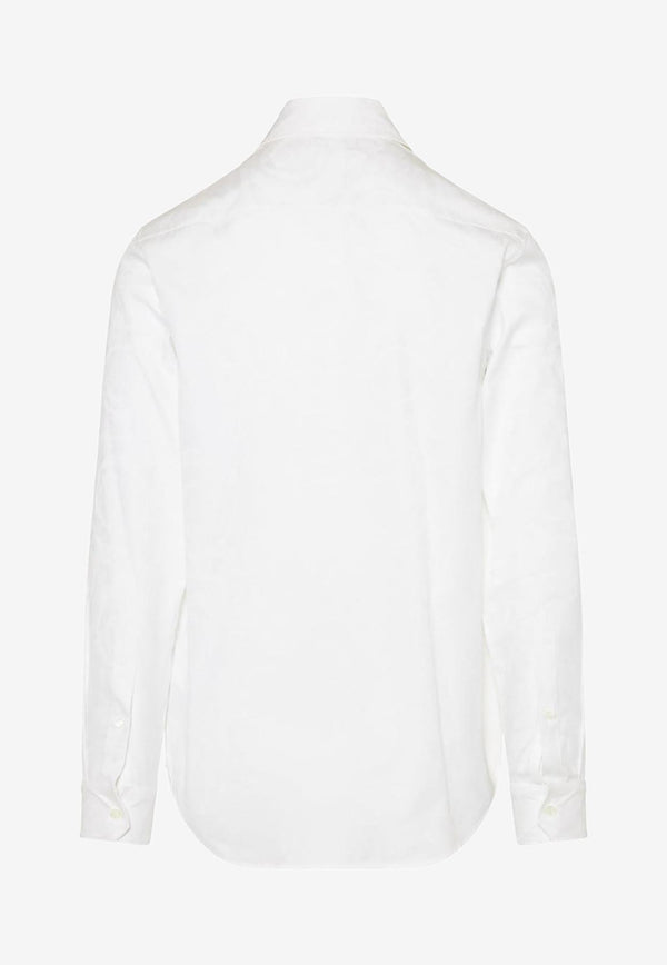 Versace Barocco Jacquard Long-Sleeved Shirt White 1013348 1A08883 1W000