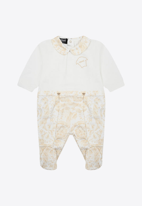 Versace Kids Baby Girls Baroque-Print Paneled Onesie 1013380 1A09540 2WJ70