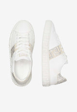 Versace Crystal Greca Low-Top Sneakers White 1013568 1A11545 2WQ00