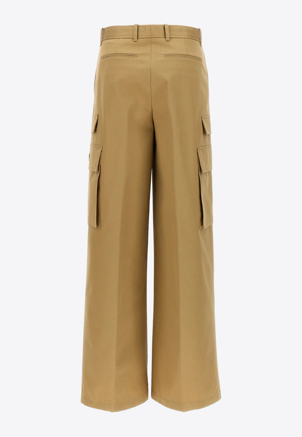 Versace Wide-Leg Cargo Pants 1013640 1A01718 1KD40 Brown