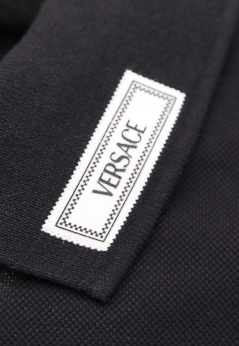 Versace 90s Vintage Logo Polo T-shirt Black 1013906 1A11276 1B000