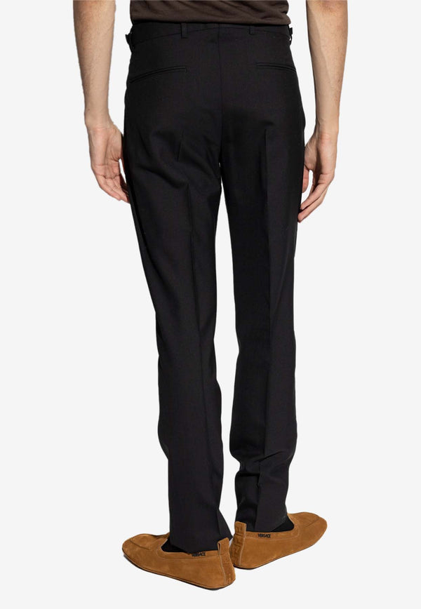 Versace Tapered Wool Pants Black 1014057 1A07454 1B000