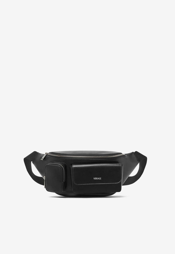 Versace Cargo Calf Leather Belt Bag Black 1015285 1A08027 1B00P