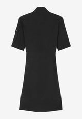 Versace Cargo Lavallière Mini Shirt Dress Black 1015669 1A04040 1B000