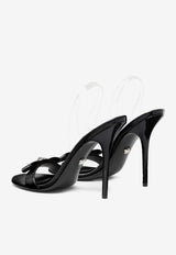 Versace Gianni Ribbon 110 Patent Leather Sandals Black 1015884 1A08425 1B00P