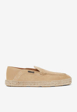 Versace Suede and Leather Logo Espadrilles Beige 1015926 1A11237 1KF90