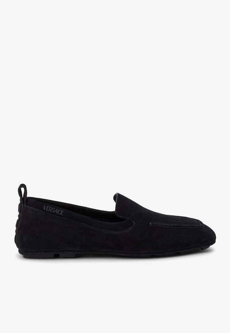 Versace Villa Suede Loafers Black 1016085 1A11258 1B000