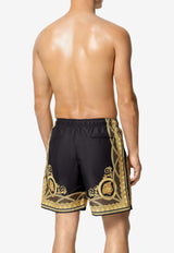 Versace La Coupe Des Dieux Print Boardshorts Black 1016218 1A11364 5BC60