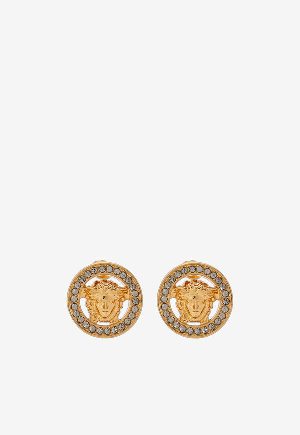 Versace Crystal Medusa 
95 Stud Earrings Gold 1016366 1A00621 4J120