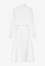 Versace Embroidered Midi Shirt Dress White 1016414 1A11467 1W000