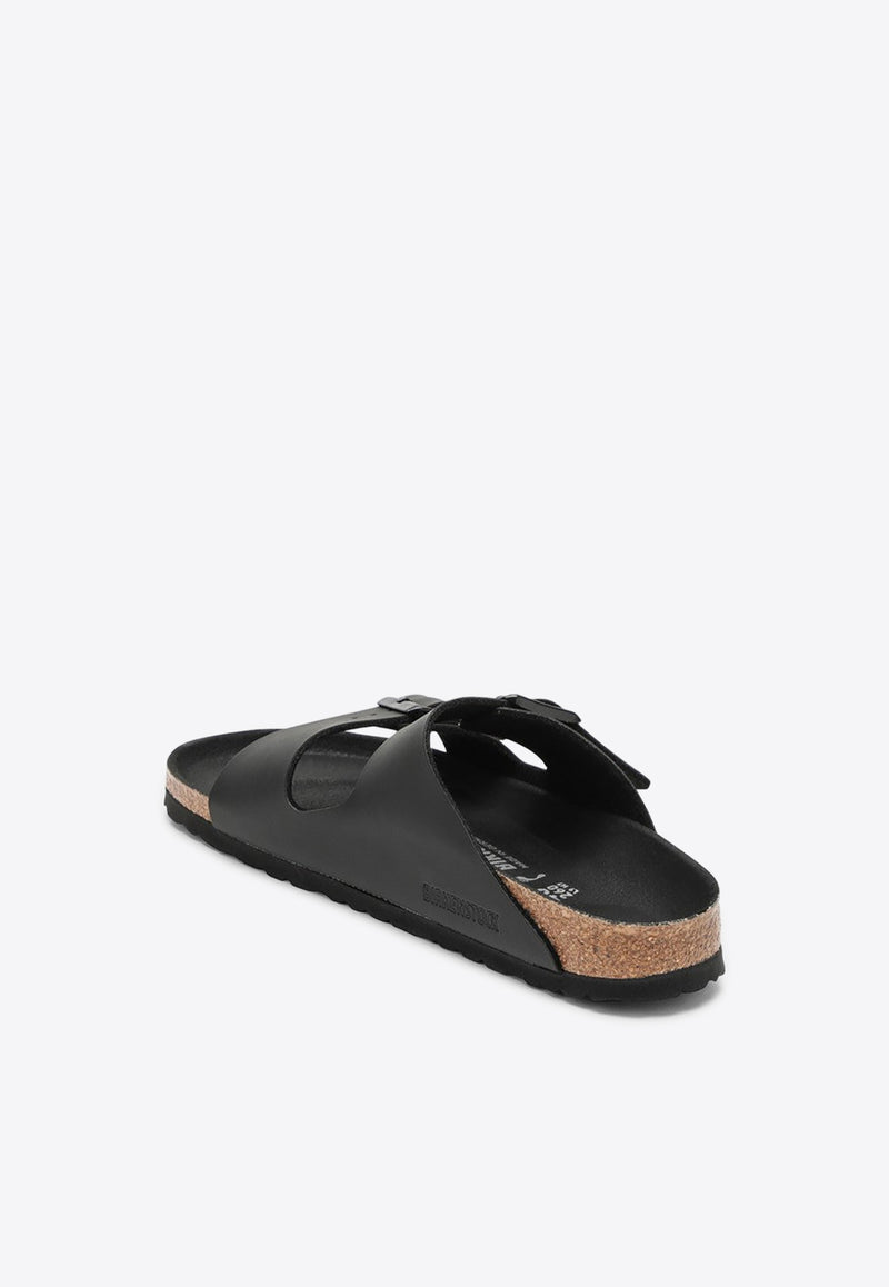 Birkenstock Arizona Birko-Flor Leather Slides Black 1019069LE/O_BIRKE-BLK