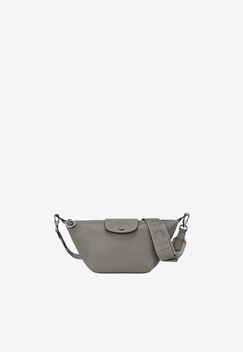 Longchamp XS Le Pliage Xtra Leather Crossbody Bag Gray 10212987/Q_LONG-P55