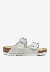 Birkenstock Kids Girls Arizona Sparkle Slides White 1022230LE/O_BIRKE-SW