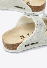 Birkenstock Kids Girls Arizona Sparkle Slides White 1022230LE/O_BIRKE-SW