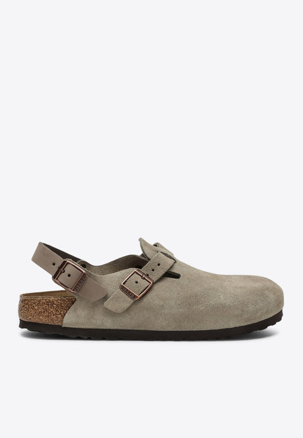 Birkenstock Tokio Suede Leather Clogs Taupe 1028323SUE/Q_BIRKE-TA