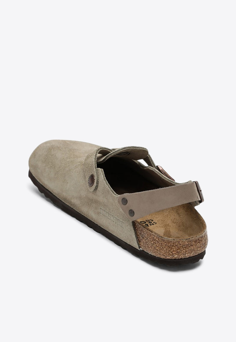 Birkenstock Tokio Suede Leather Clogs Taupe 1028323SUE/Q_BIRKE-TA