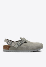 Birkenstock Tokio Suede Leather Clogs Gray 1028329DSUE/Q_BIRKE-SC