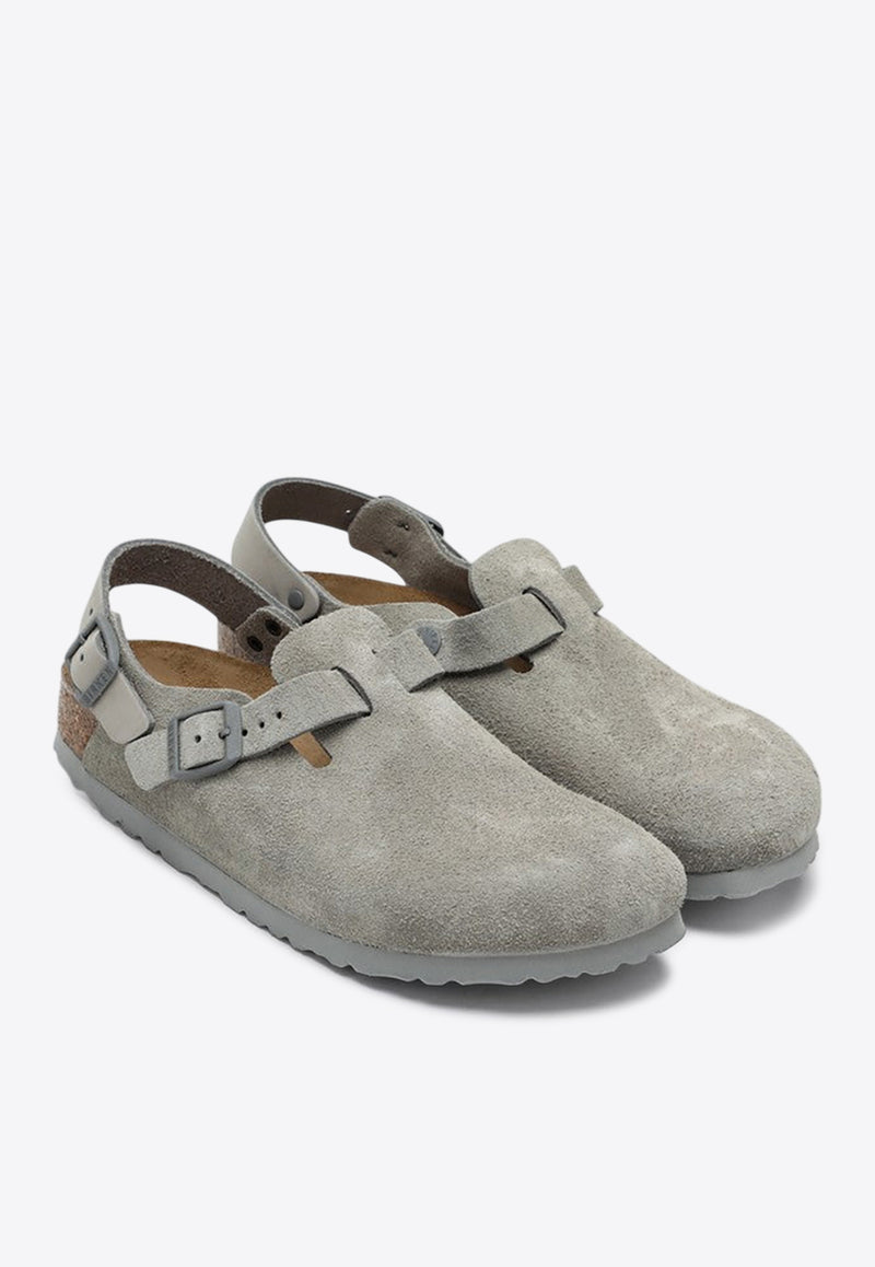 Birkenstock Tokio Suede Leather Clogs Gray 1028329DSUE/Q_BIRKE-SC