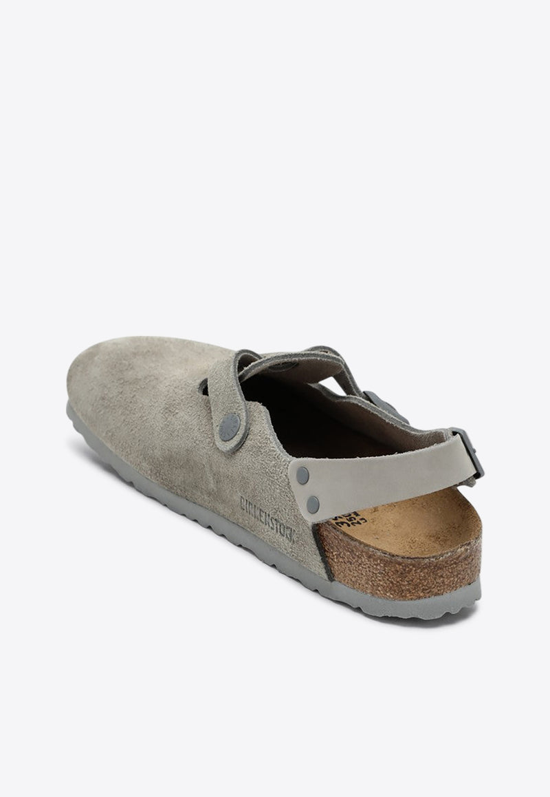 Birkenstock Tokio Suede Leather Clogs Gray 1028329DSUE/Q_BIRKE-SC