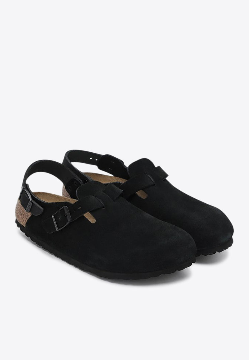 Birkenstock Tokio Suede Leather Clogs Black 1028348DSUE/Q_BIRKE-BLK