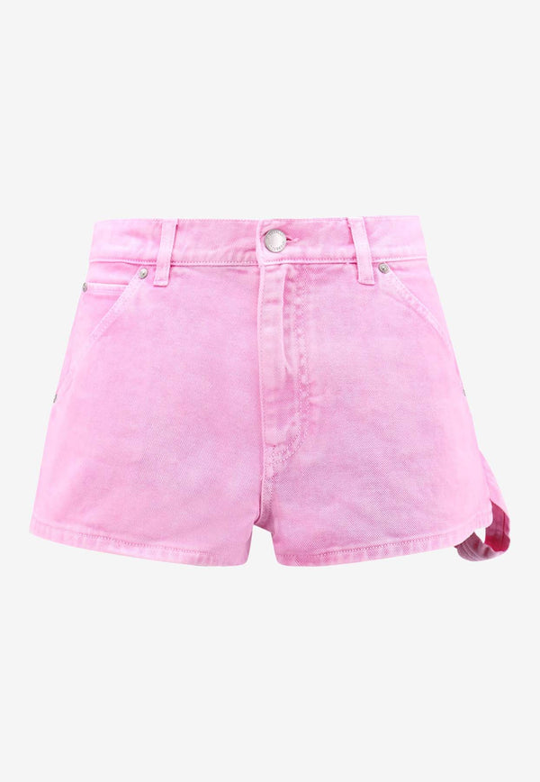 PINKO Logo Patch Mini Denim Shorts Pink 104893A2HD_N44