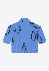 Mini Rodini Babies Penguin Fleece Zip-Up Sweatshirt Blue 1100009160PL/P_MIRO-BL