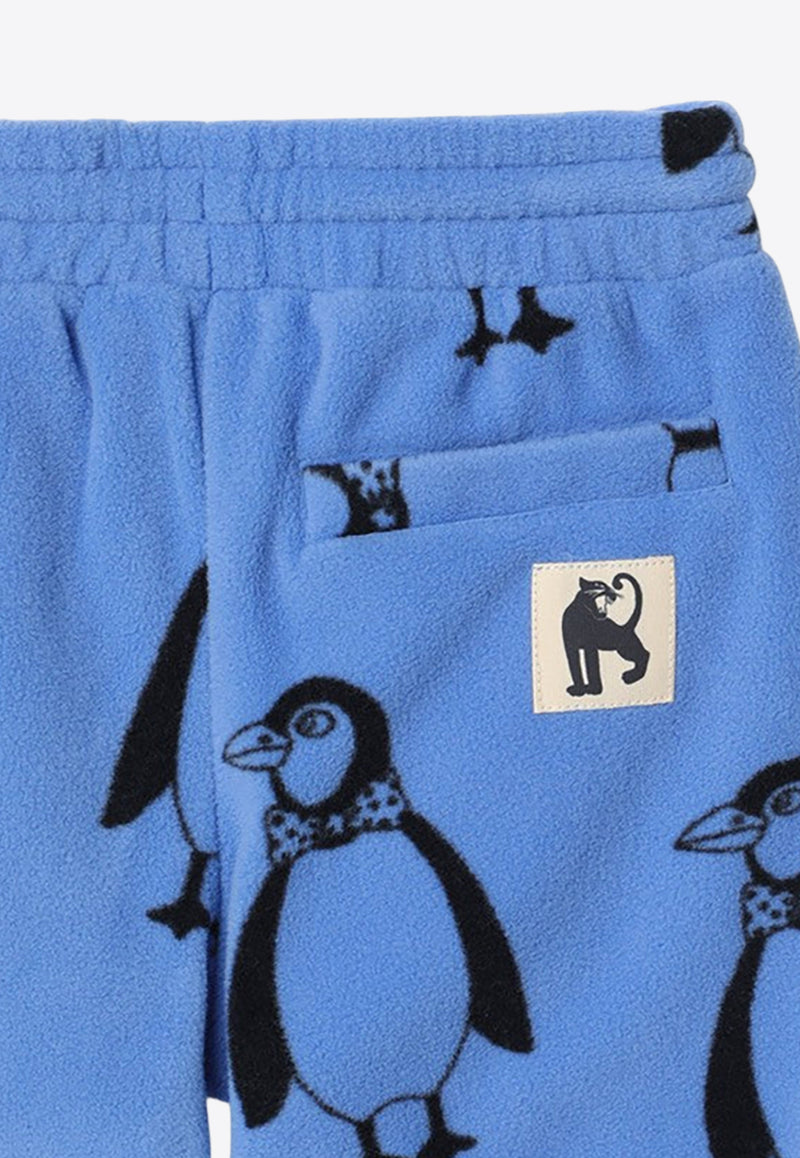 Mini Rodini Babies Penguin Fleece Track Pants Blue 1100009260PL/P_MIRO-BL