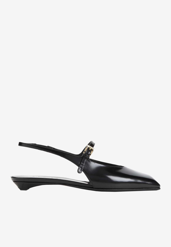 Calf Leather Slingback Flats