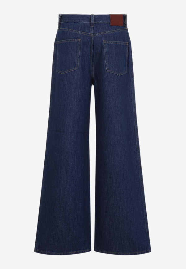 Logo Patch Wide-Leg Jeans