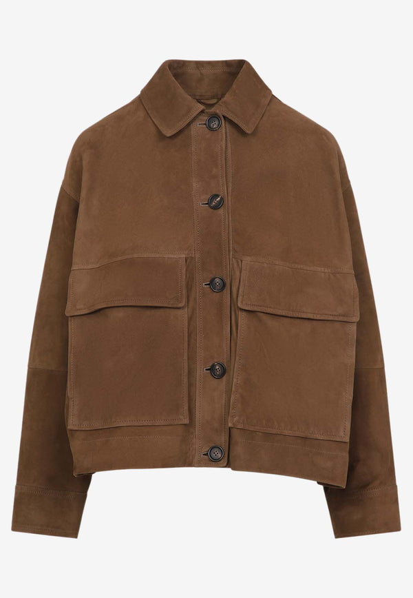 Suede Button-Up Jacket