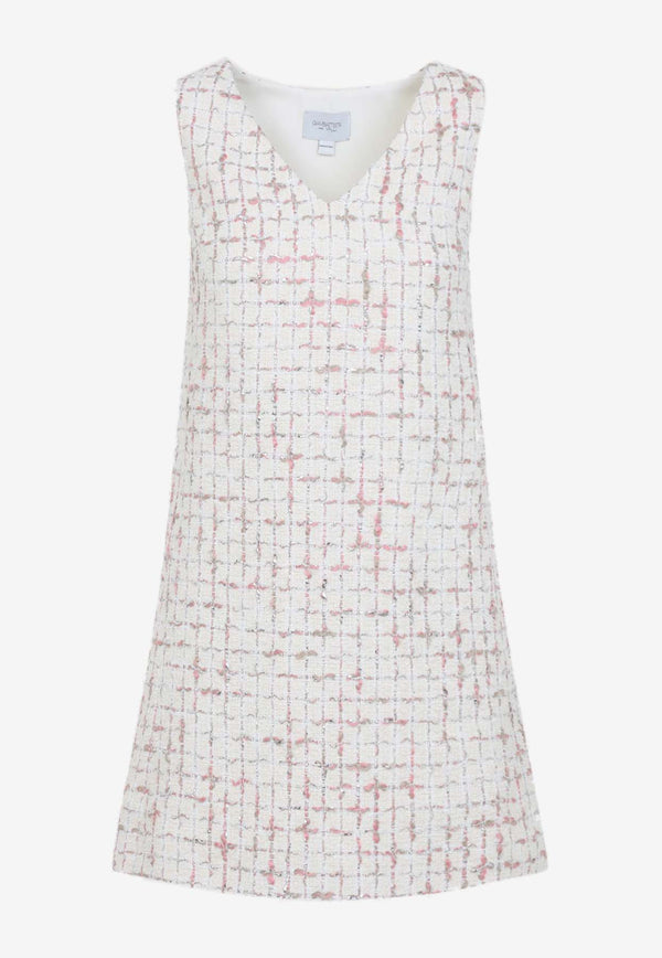 Grid-Pattern Midi Dress