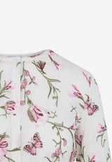 Floral-Embroidered Cashmere Cardigan